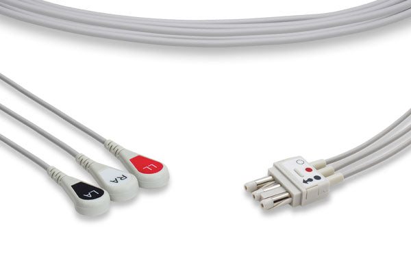 Spacelabs Compatible ECG Leadwire / 3 Leads Snap