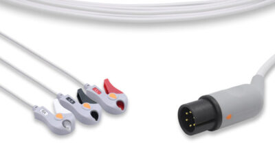 Zoll Compatible Direct-Connect ECG Cable / 3 Leads Pinch/Grabber