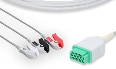 GE Healthcare Compatible Direct-Connect ECG Cable / 3 Leads Pinch/Grabber