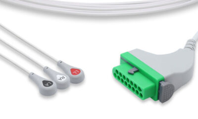 Fukuda Denshi Compatible Direct-Connect ECG Cable / 3 Leads Snap