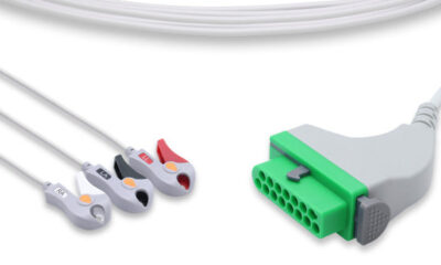 Fukuda Denshi Compatible Direct-Connect ECG Cable / 3 Leads Pinch/Grabber