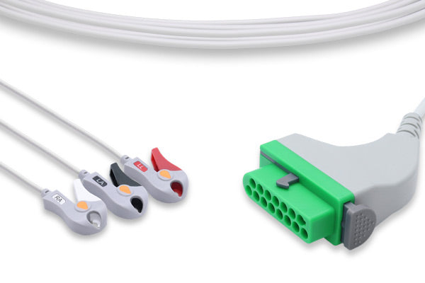 Fukuda Denshi Compatible Direct-Connect ECG Cable / 3 Leads Pinch/Grabber