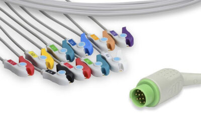 Fukuda Denshi Compatible Direct-Connect ECG Cable / 10 Leads Pinch/Grabber