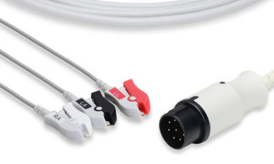Nihon Kohden Compatible Direct-Connect ECG Cable / 3 Leads Pinch/Grabber