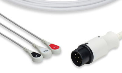 Nihon Kohden Compatible Direct-Connect ECG Cable / 3 Leads Snap