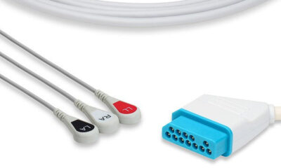 Nihon Kohden Compatible Direct-Connect ECG Cable / 3 Leads Snap