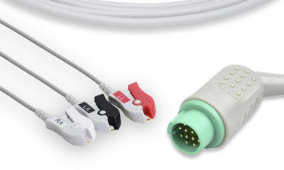 GE Healthcare > Corometrics Compatible Direct-Connect ECG Cable / 3 Leads Pinch/Grabber
