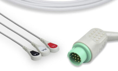 GE Healthcare > Corometrics Compatible Direct-Connect ECG Cable / 3 Leads Snap