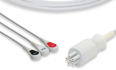 Omron > Colin Compatible Direct-Connect ECG Cable / 3 Leads Snap