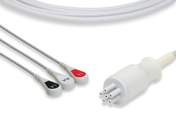 Omron > Colin Compatible Direct-Connect ECG Cable / 3 Leads Snap