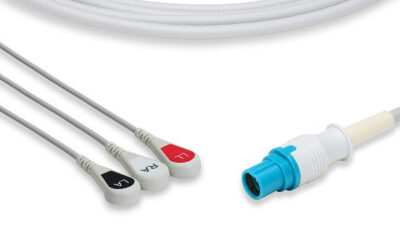 Draeger Compatible Direct-Connect ECG Cable / 3 Leads Snap