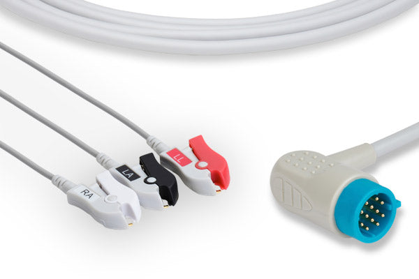 Lifepak Physio Control Compatible Direct-Connect ECG Cable / 3 Leads Snap - Image 3