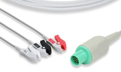 Hellige Compatible Direct-Connect ECG Cable / 3 Leads Pinch/Grabber