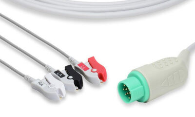 Biolight Compatible Direct-Connect ECG Cable / 3 Leads Pinch/Grabber