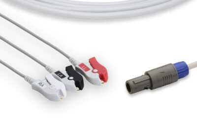 Siemens Compatible Direct-Connect ECG Cable / 3 Leads Pinch/Grabber