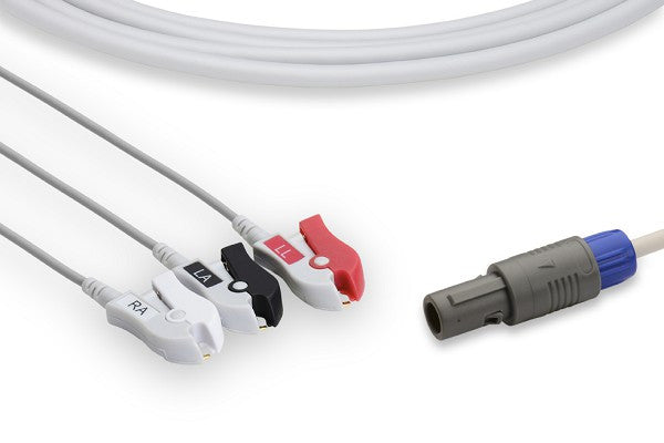 Siemens Compatible Direct-Connect ECG Cable / 3 Leads Pinch/Grabber