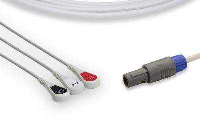 Siemens Compatible Direct-Connect ECG Cable / 3 Leads Snap