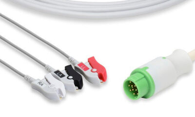 Mennen Compatible Direct-Connect ECG Cable / 3 Leads Pinch/Grabber