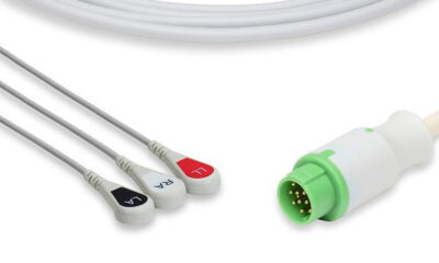 Mennen Compatible Direct-Connect ECG Cable / 3 Leads Snap