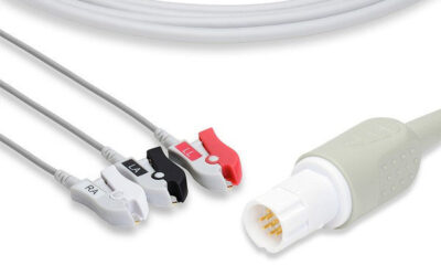 Draeger Compatible Direct-Connect ECG Cable / 3 Leads Pinch/Grabber