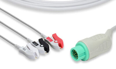 DRE Compatible Direct-Connect ECG Cable / 3 Leads Pinch/Grabber