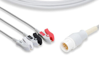 Philips Compatible Direct-Connect ECG Cable / 3 Leads Pinch/Grabber