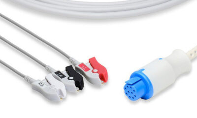 Artema S&W Compatible Direct-Connect ECG Cable / 3 Leads Pinch/Grabber