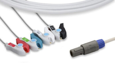 Petas Compatible Direct-Connect ECG Cable / 4 Leads Pinch/Grabber