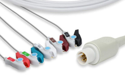 Mortara > Burdick Compatible Direct-Connect ECG Cable / 5 Leads Pinch/Grabber