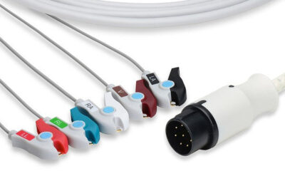 Nihon Kohden Compatible Direct-Connect ECG Cable / 5 Leads Pinch/Grabber