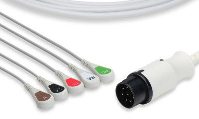 Nihon Kohden Compatible Direct-Connect ECG Cable / 5 Leads Snap