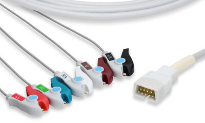 MEK Compatible Direct-Connect ECG Cable / 5 Leads Pinch/Grabber