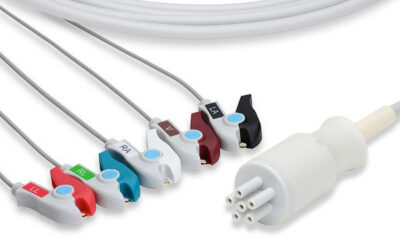 Omron > Colin Compatible Direct-Connect ECG Cable / 5 Leads Pinch/Grabber