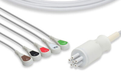 Omron > Colin Compatible Direct-Connect ECG Cable / 5 Leads Snap