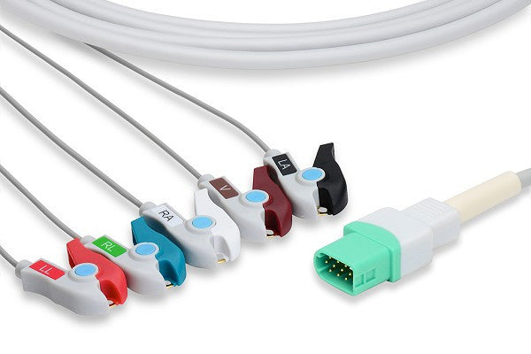 Mindray > Datascope Compatible Direct-Connect ECG Cable / 5 Leads Pinch/Grabber