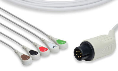 Edan Compatible Direct-Connect ECG Cable / 5 Leads Snap