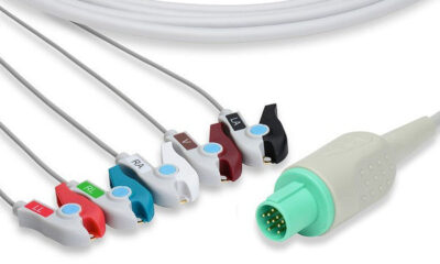 Hellige Compatible Direct-Connect ECG Cable / 5 Leads Pinch/Grabber