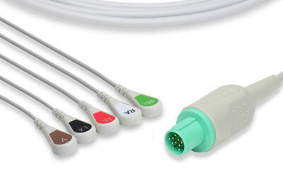 Hellige Compatible Direct-Connect ECG Cable / 5 Leads Snap
