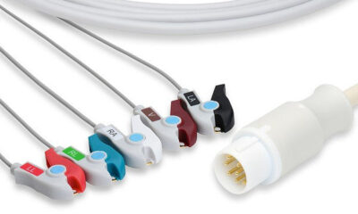 Mennen Compatible Direct-Connect ECG Cable / 5 Leads Pinch/Grabber