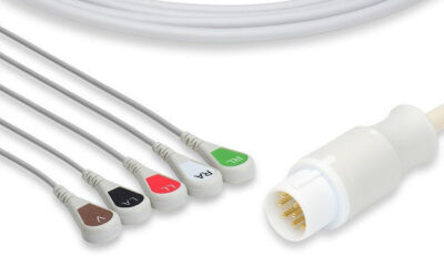 Mennen Compatible Direct-Connect ECG Cable / 5 Leads Snap