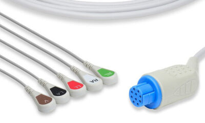 Datex Ohmeda Compatible Direct-Connect ECG Cable / 5 Leads Snap