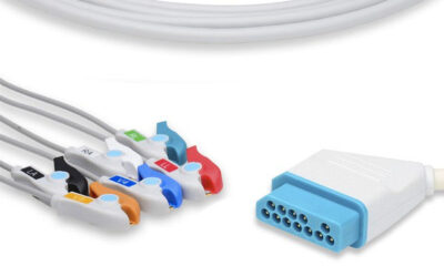 Nihon Kohden Compatible Direct-Connect ECG Cable / 6 Leads Pinch/Grabber