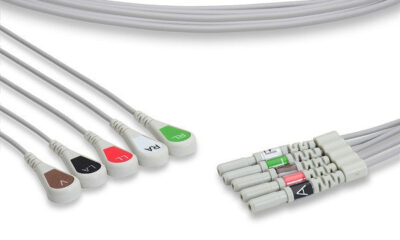 DIN Style Compatible ECG Leadwire / 5 Leads Snap