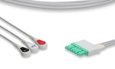 Draeger Compatible ECG Leadwire / 3 Leads Snap