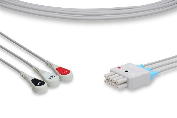 Nihon Kohden Compatible ECG Leadwire / 3 Leads Snap