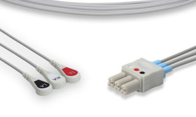 Draeger Compatible ECG Leadwire / 3 Leads Snap