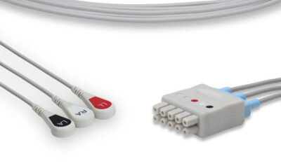 GE Healthcare Compatible ECG Leadwire / 3 Leads Snap