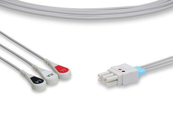 Spacelabs Compatible ECG Leadwire / 3 Leads Snap